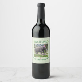 Etiqueta Para Botella De Vino Wild One Elephant Party Treat