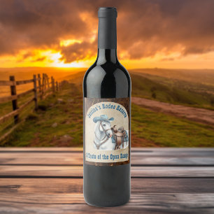 Etiqueta Para Botella De Vino Wild West Cowboy