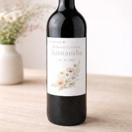 Etiqueta Para Botella De Vino Wildflower Garden Personalized Event