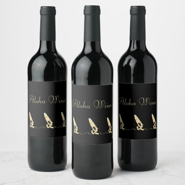 ETIQUETA PARA BOTELLA DE VINO WINDSURF (Botellas)