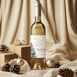 Etiqueta Para Botella De Vino Winter It's Cold Outside Pink Bow Girl Baby Shower