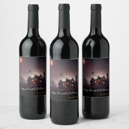 Etiqueta Para Botella De Vino Witches Lair Halloween