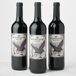 Etiqueta Para Botella De Vino Woodcocks - Caza de la Pasión