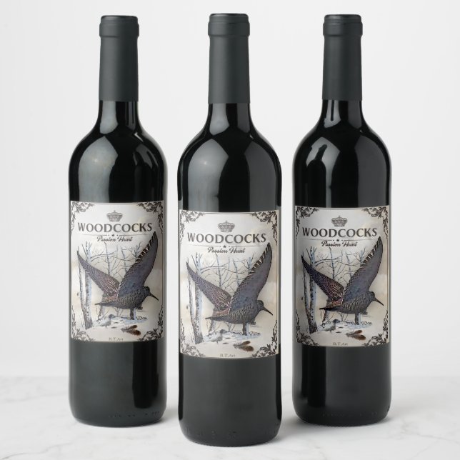 Etiqueta Para Botella De Vino Woodcocks - Caza de la Pasión (Botellas)