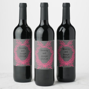 Etiqueta Para Botella De Vino Wreath Weders Flores Vector Floral Gracias