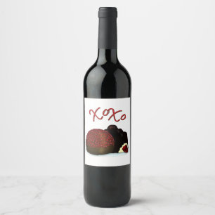 Etiqueta Para Botella De Vino XOXO Bombón del Día de San Valentín y Chocolate Os