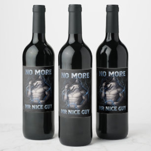 Etiqueta Para Botella De Vino Ya No Más Señor Buen Tipo Divertido Alpha Wolf Mem