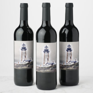 Etiqueta Para Botella De Vino Yaquina Head Lighthouse Newport, Oregon