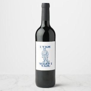 Etiqueta Para Botella De Vino Yo Soy Lo Que Soy. Diseño de esbozo