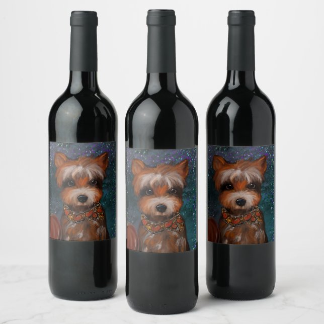 ETIQUETA PARA BOTELLA DE VINO YORKIE (Botellas)