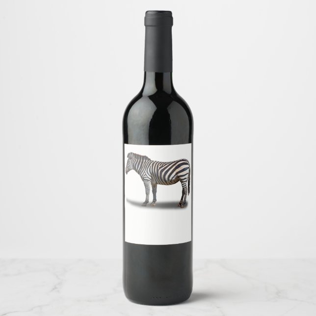 ETIQUETA PARA BOTELLA DE VINO ZEBRA (Anverso)