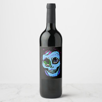 Etiqueta Para Botella De Vino Zombie azul