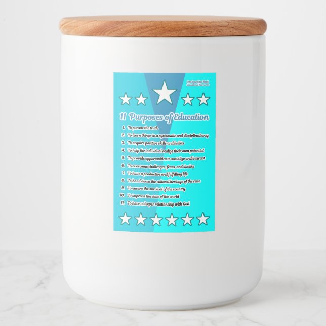 Etiqueta Para Comida 11 Finalidades de la educación (Anverso)