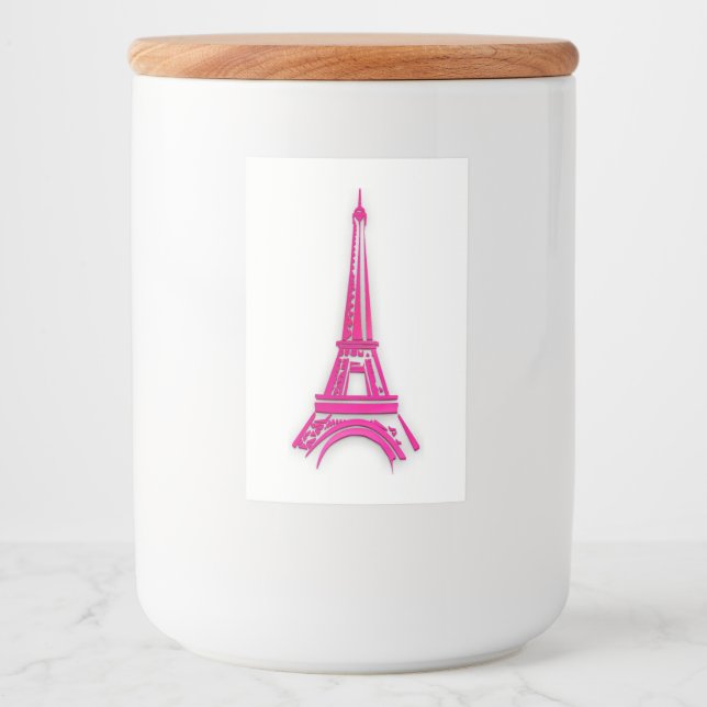 Etiqueta Para Comida 3 d Torre Eiffel, Francia clipart (Anverso)
