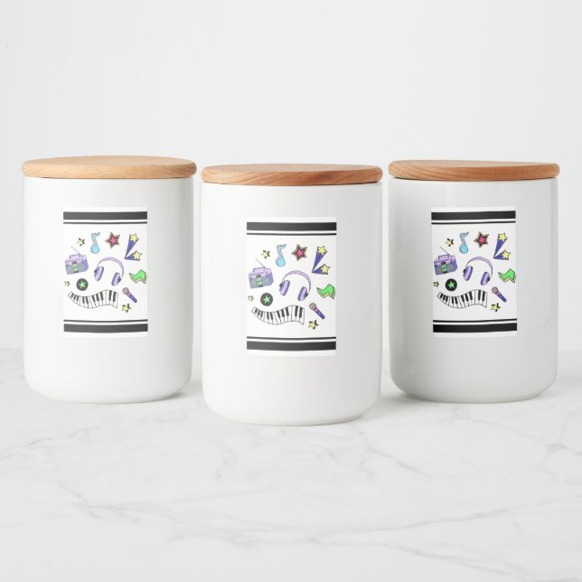 Etiqueta Para Comida Activar la música (Botellas)
