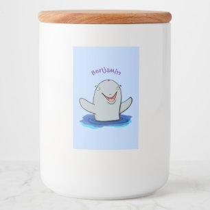 Etiqueta Para Comida Adorable feliz ilustracion personalizado de marsop