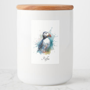 Etiqueta Para Comida Adorable Puffin Acuarela, personalizado