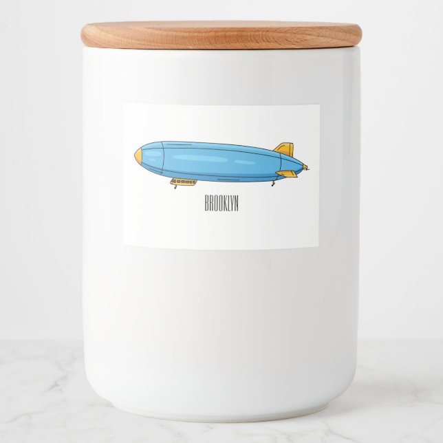 Etiqueta Para Comida Airship cartoon illustration (Anverso)