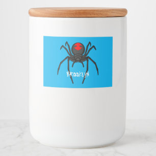 Etiqueta Para Comida Alarmante ilustracion personalizado de araña de vi