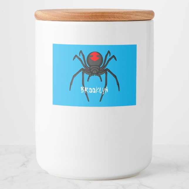 Etiqueta Para Comida Alarmante ilustracion personalizado de araña de vi (Anverso)