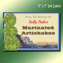 Alcachofas Vintage Editables 3" x 2"