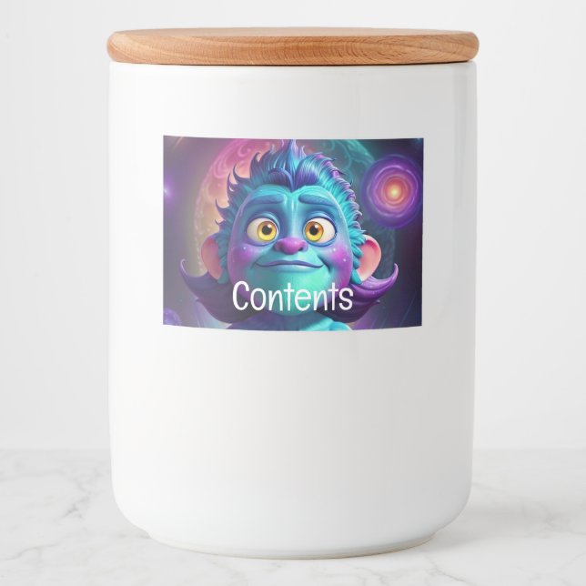 Etiqueta Para Comida Alien espacial y amigo (Anverso)