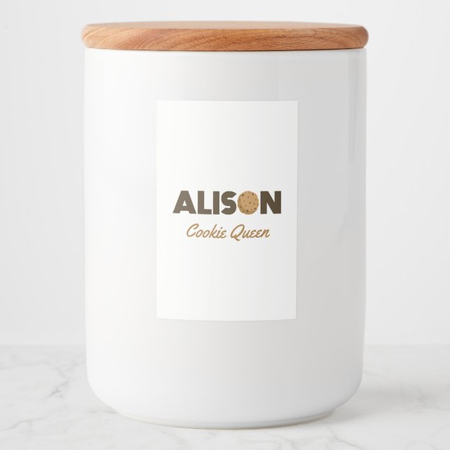 Etiqueta Para Comida Alison cookie queen (Anverso)