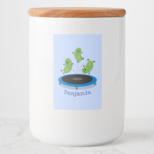 Etiqueta Para Comida Alubias verdes graciosas y lindas en el personaliz