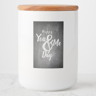 Etiqueta Para Comida Aniversario de los saludos en la pizarra