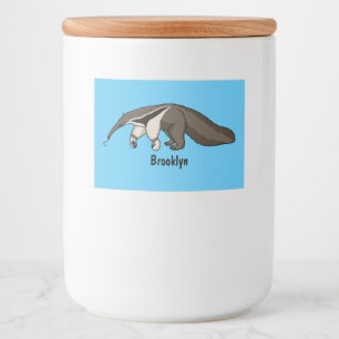 Etiqueta Para Comida Anteater feliz personalizado ilustracion