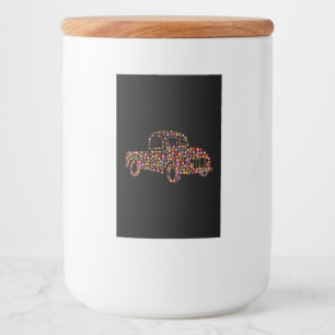 Etiqueta Para Comida Antiguo patrón de flor de camiones de recogida