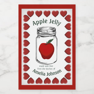 Etiqueta Para Comida Apple Jelly Made with Love Product 2"x3"
