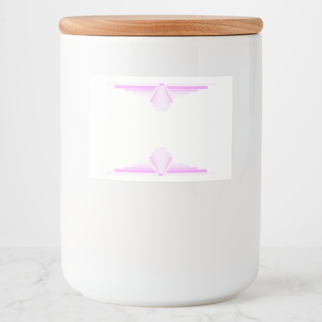 Etiqueta Para Comida Art deco de rosa claro (Anverso)