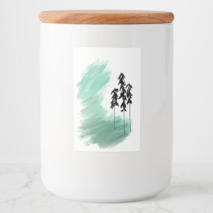 Etiqueta Para Comida arte de árbol verde escandinavo simple moderno men