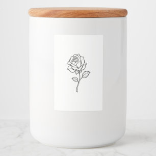 Etiqueta Para Comida Arte de línea de rosa minimalista Floral elegante