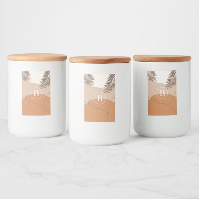 Etiqueta Para Comida B - Letra monográfica inicial B Diseño abstracto (Botellas)