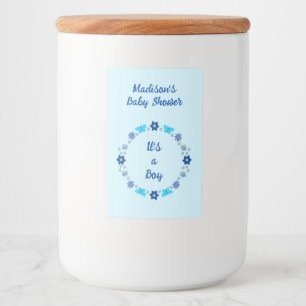 Etiqueta Para Comida Baby Shower Blue Baby Boy Butterflies and Flowers
