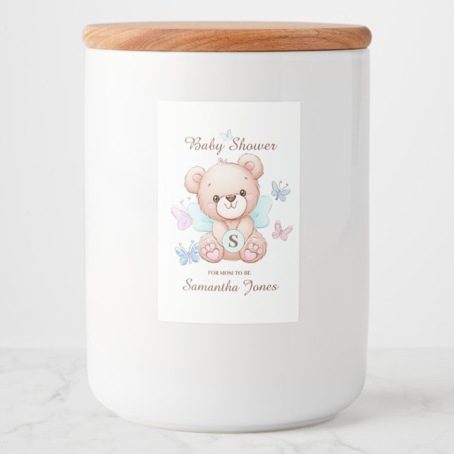Etiqueta Para Comida Baby Shower personalizado (Anverso)