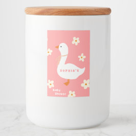 Etiqueta Para Comida Baby Shower White Goose and Daisies