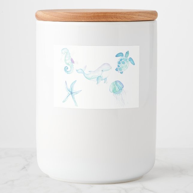 Etiqueta Para Comida Bajo el mar (Anverso)