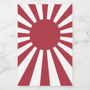 Etiqueta Para Comida Bandera Imperial Japonesa del Sol Naciente, Edo a 