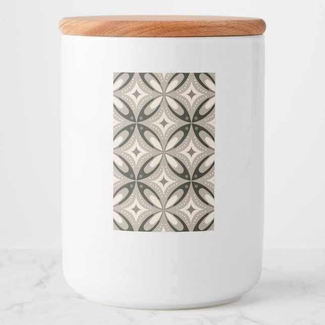 Etiqueta Para Comida Beige and Brown Retro circular shapes (Anverso)