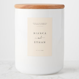 Etiqueta Para Comida Beige y Boda negro sencillos y elegantes