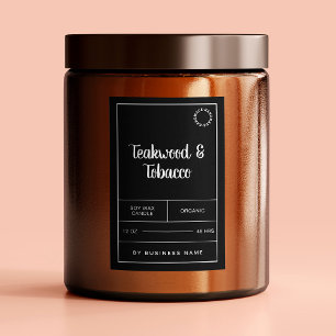 Etiqueta Para Comida Black and White Candle Product Label Stickers
