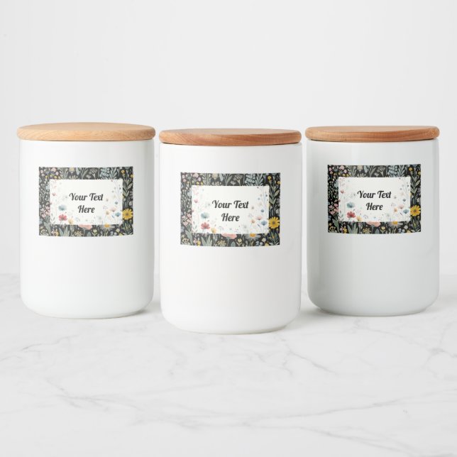 Etiqueta Para Comida Blossom in Style: Personalizable (Botellas)