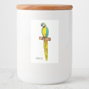 Etiqueta Para Comida Blue-and-yellow macaw bird cartoon illustration