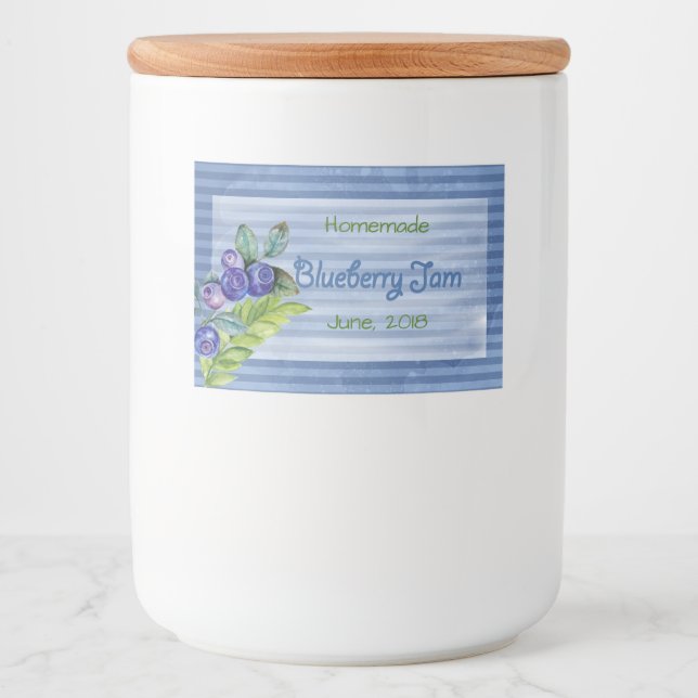 Etiqueta Para Comida Blueberry Jam Preserve (Anverso)