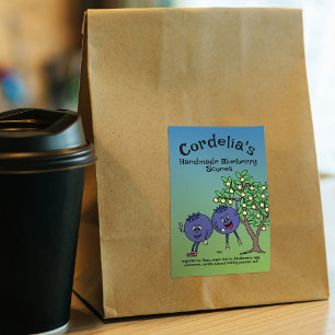 Etiqueta Para Comida Blueberry Pals Funny Personalizado Jam Scones y má