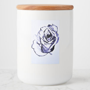 Etiqueta Para Comida Boceto a mano de flor de rosa