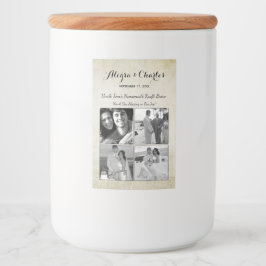 Etiqueta Para Comida Boda de Collage de fotos de Personalizado Vintage